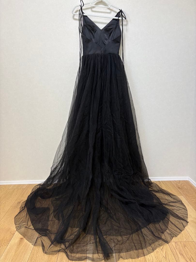 パーティードレス ブラック 前撮り ブライダル ロングドレス カラードレス