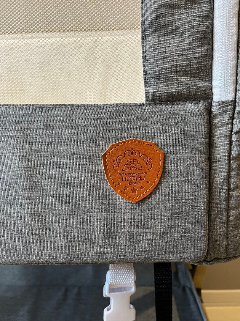 HZDMJ 折りたたみ式ベビーベッド グレー