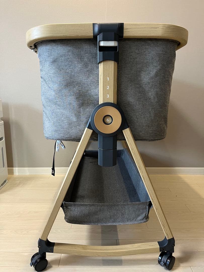 HZDMJ 折りたたみ式ベビーベッド グレー