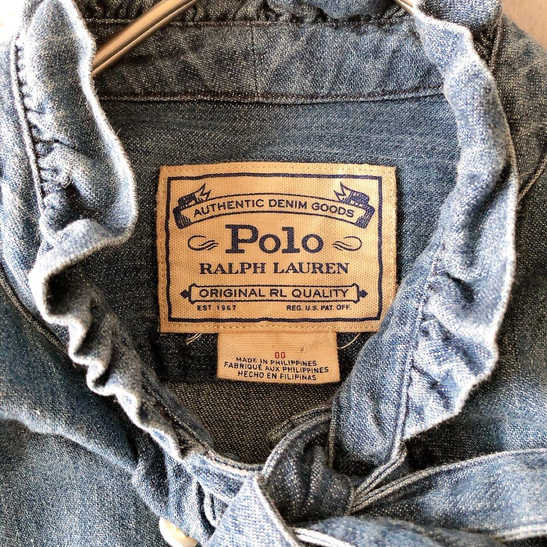 【希少サイズ】Polo Ralph Lauren デニムシャツ ボウタイ