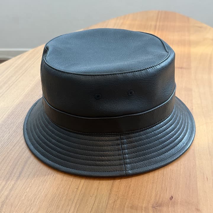 【超美品】WTAPS ダブルタップス レザー バケット ハット 黒 ブラック