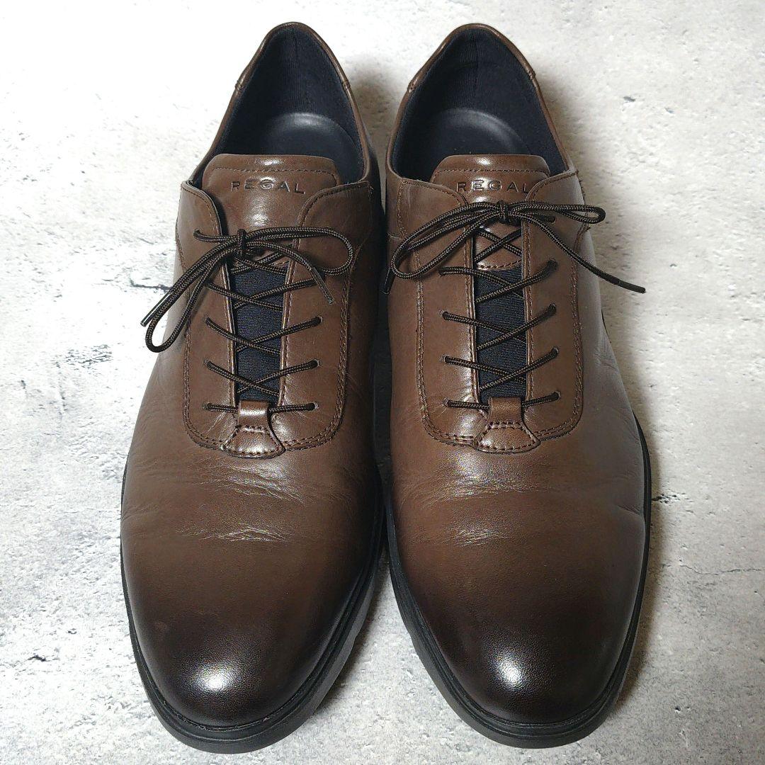 【人気定番デザイン】極美品 REGAL【27】レザードレススニーカー ビジカジ