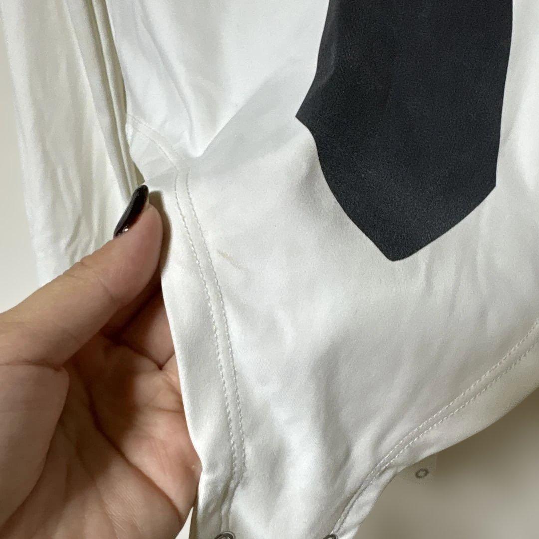 open yy ネクタイプリント 長袖ボディスーツ Sサイズ 韓国