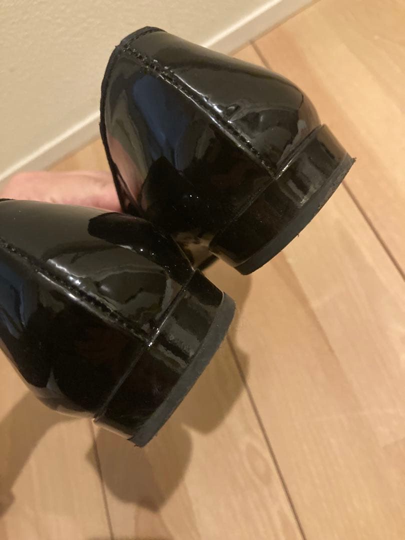 箱無し　美品　PRADAプラダ　フラットシューズ　パンプス　リボン　ブラック 黒