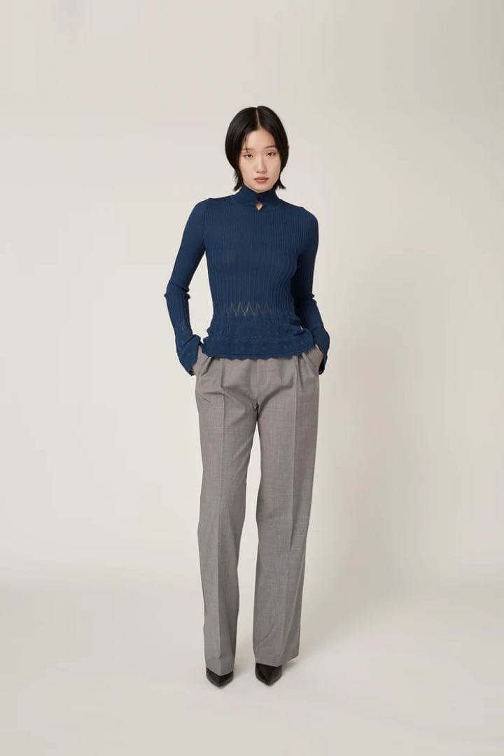 トップス MURRAL Emerge flower knit top (Blue)