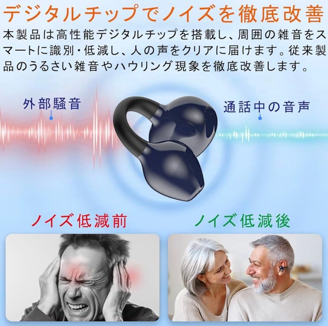1点のみ‼️集音器　5段階音量調整　ハウリング防止　両耳対応　音声拡聴器　簡単操作