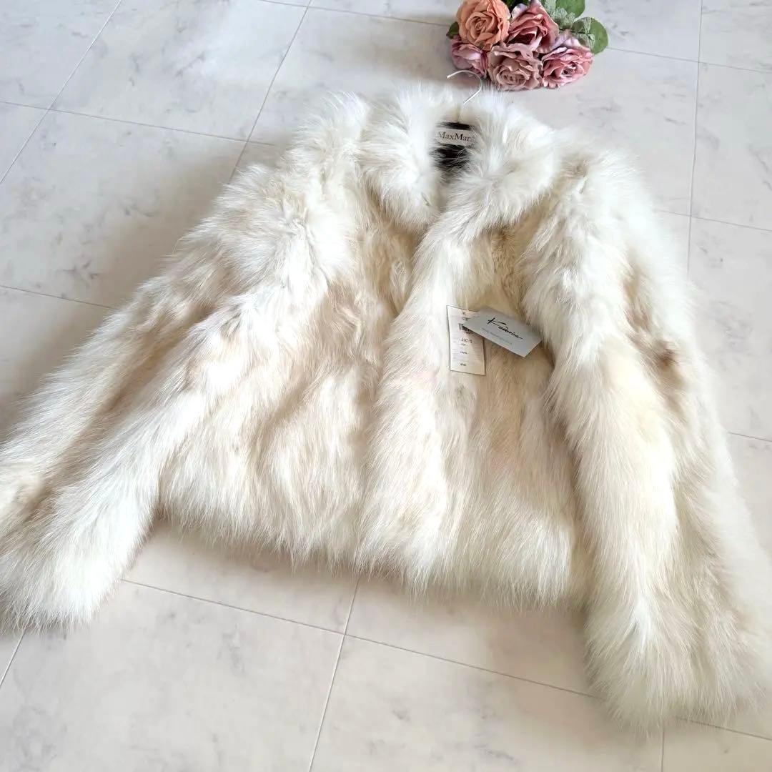 未使用タグ付き★ブルーフォックス クロップド ファージャケット リアルファー毛皮