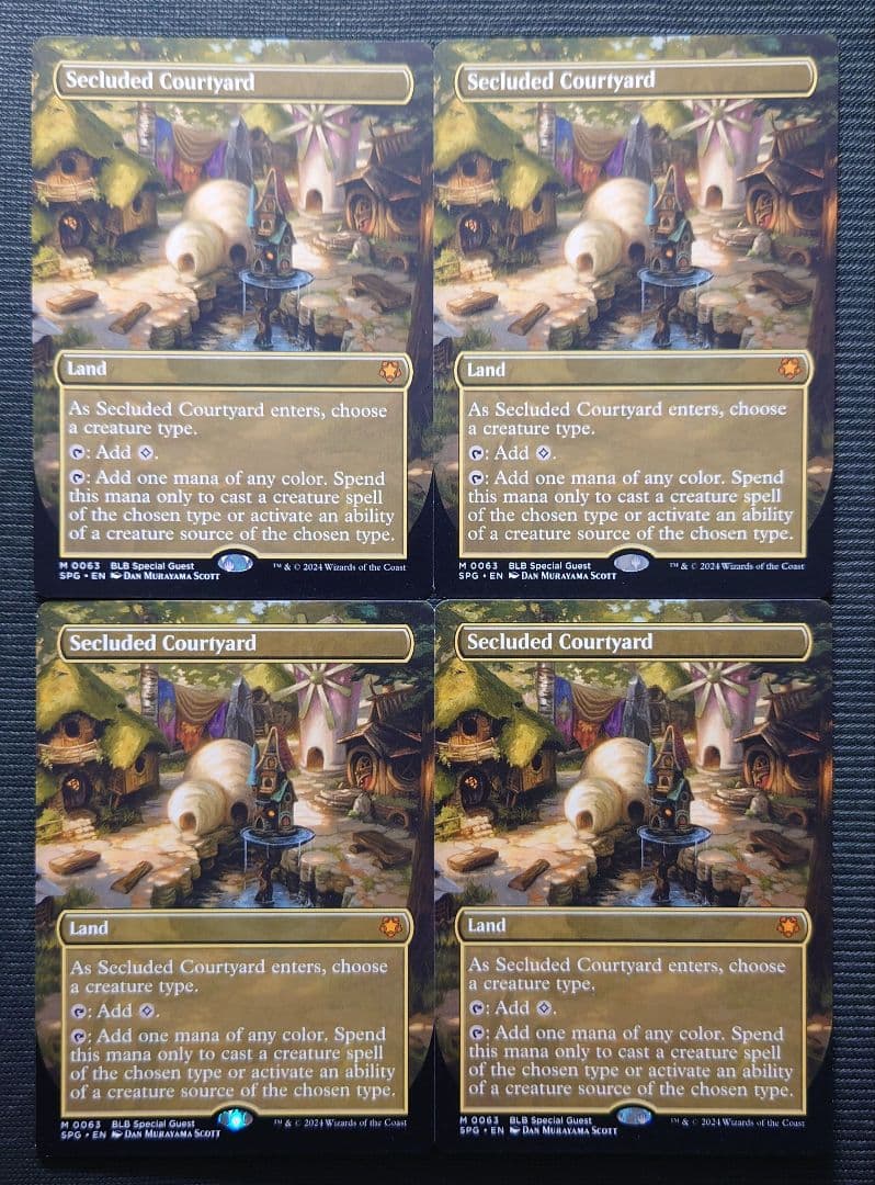 mtg 超稀少 4枚セット ボーダーレス 英語版 閑静な中庭 spg blb