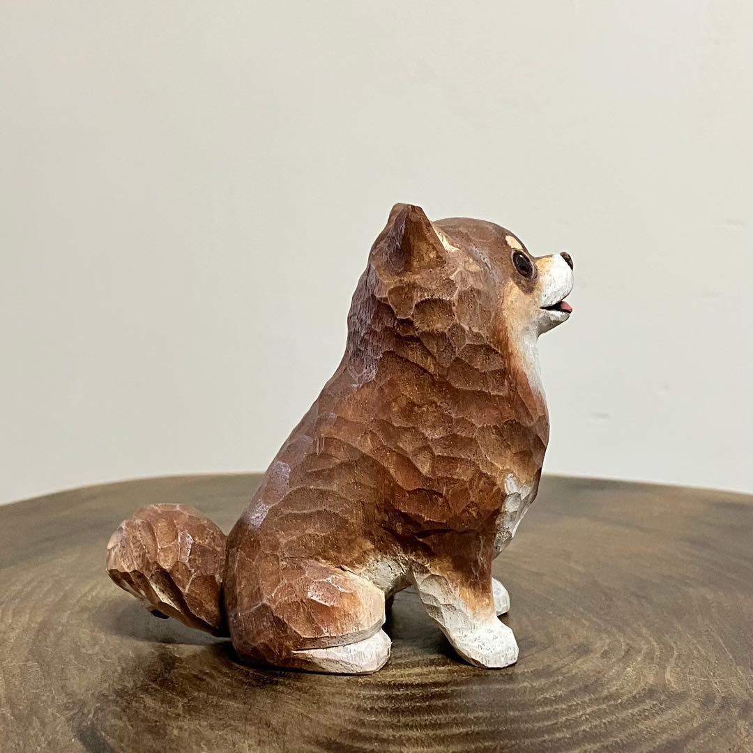 木彫りのチワワ(チョコ&タン)