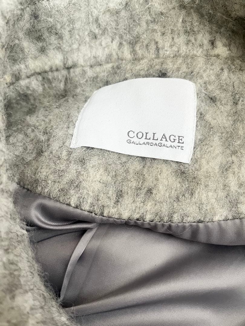 COLLAGE GALLARDAGALANTE シャギーコート（ライトグレー）