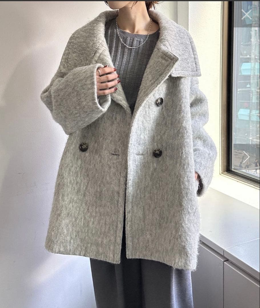 COLLAGE GALLARDAGALANTE シャギーコート（ライトグレー）