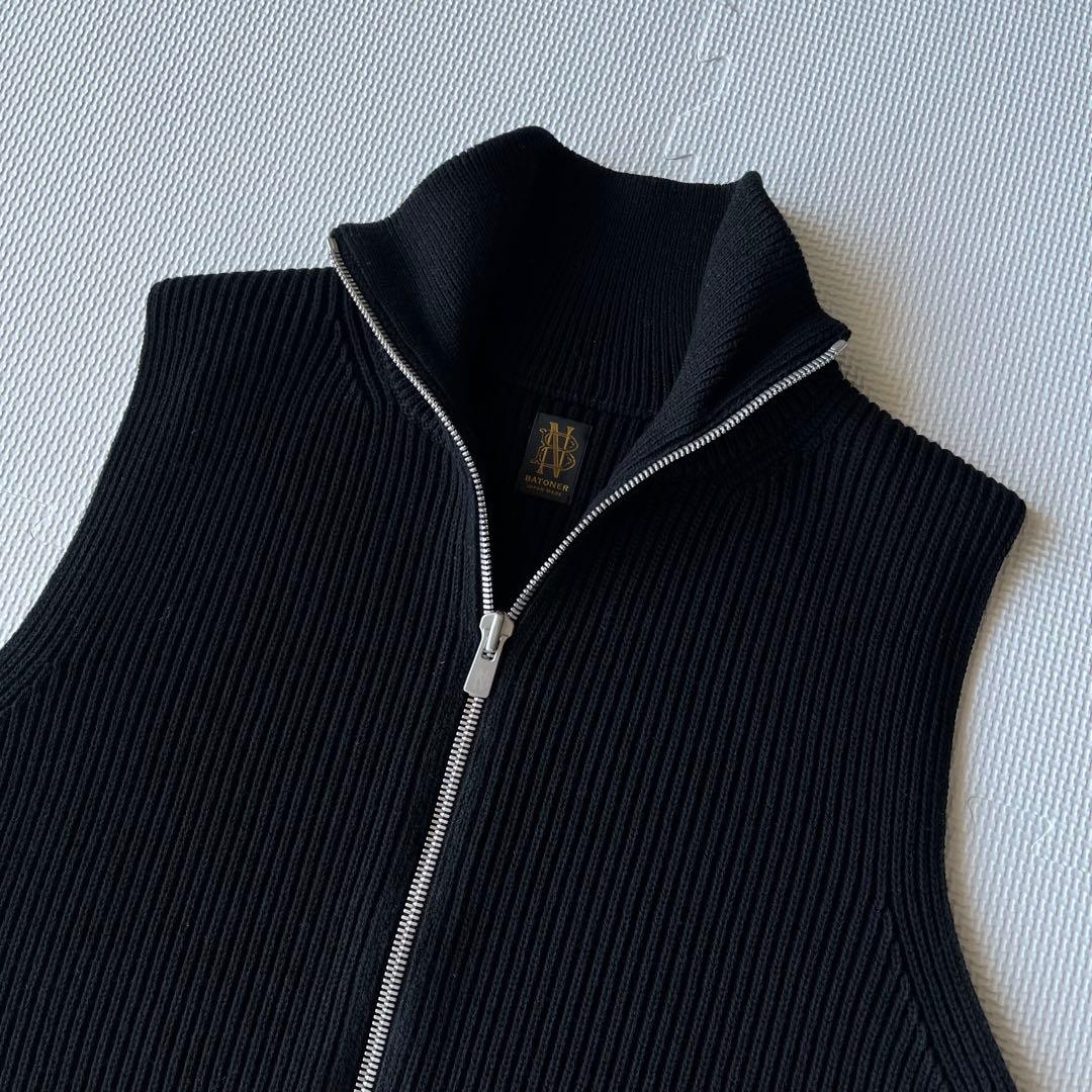 極美品 25AW BATONER ドライバーズニット ベスト 黒 2 ウール
