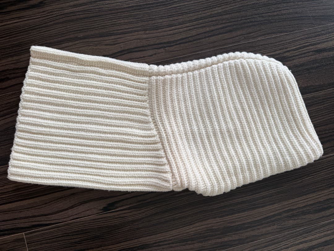 YVES SAINT LAURENT カシミヤ混ニットフードマフラー アイボリー