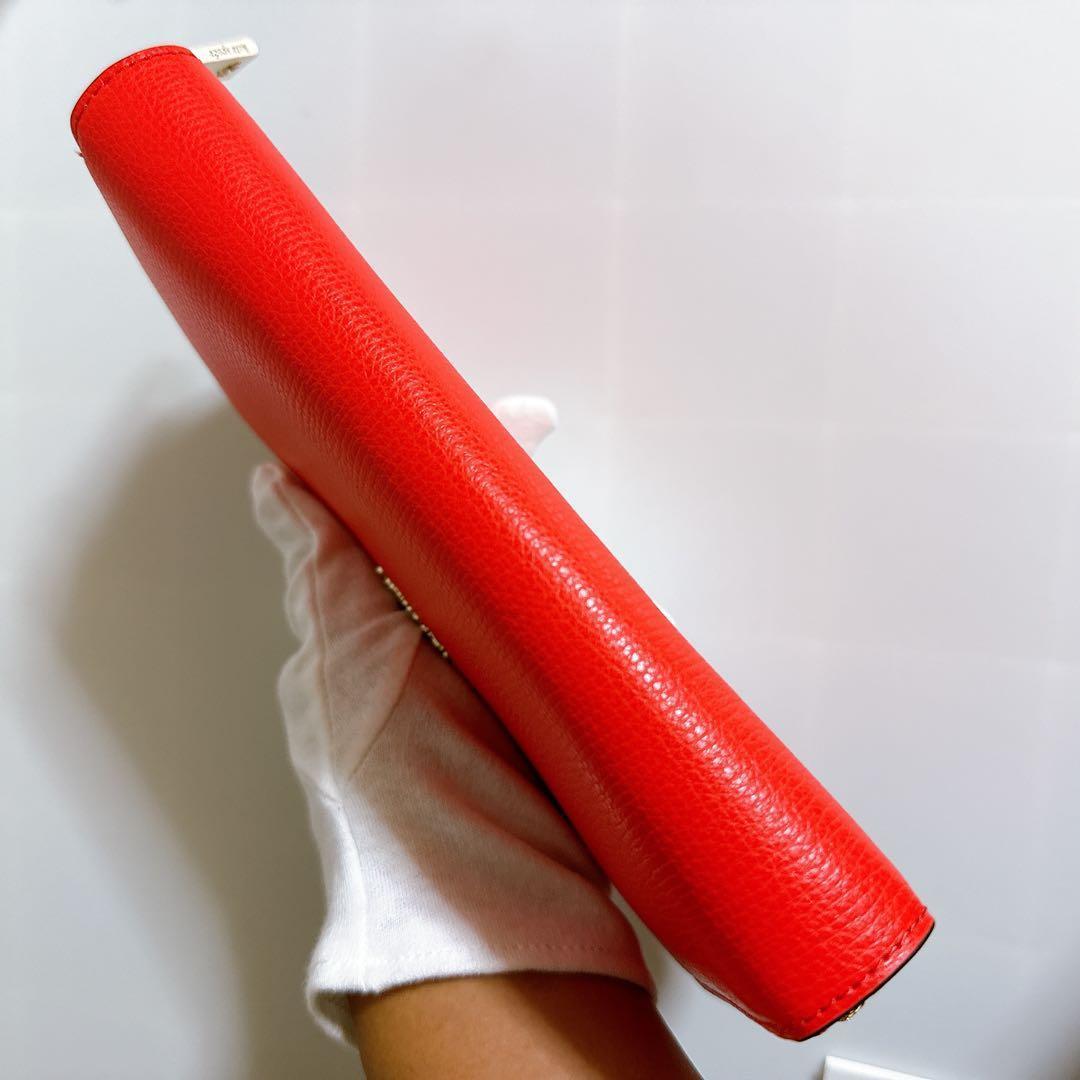 未使用 kate spade 赤 レザー 長財布