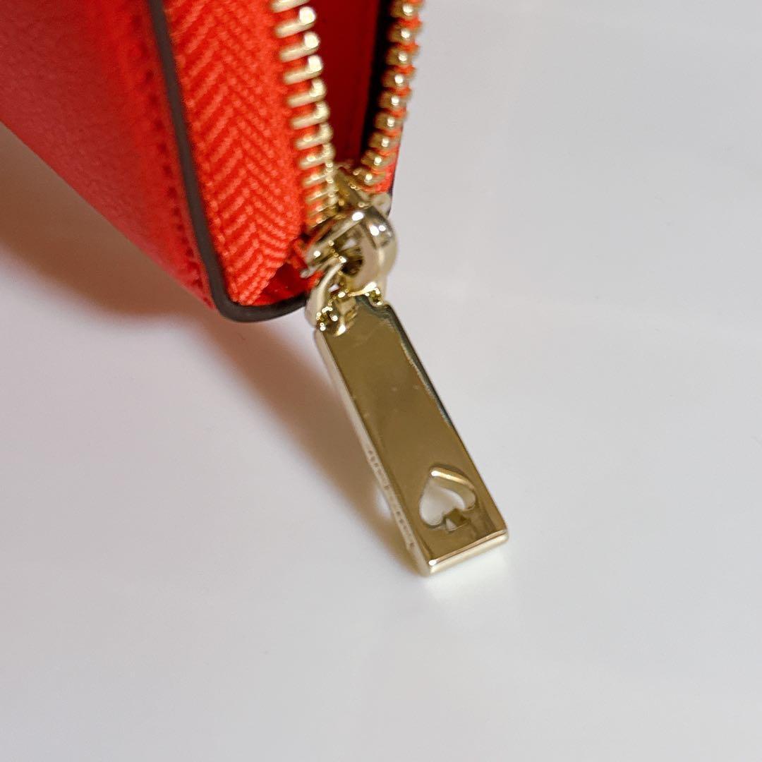 未使用 kate spade 赤 レザー 長財布