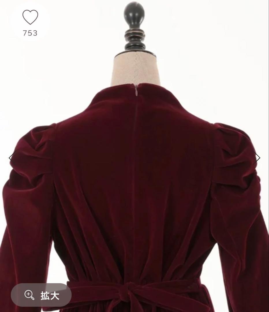 クラシカルベロアワンピース ワイン axes femme kawaii