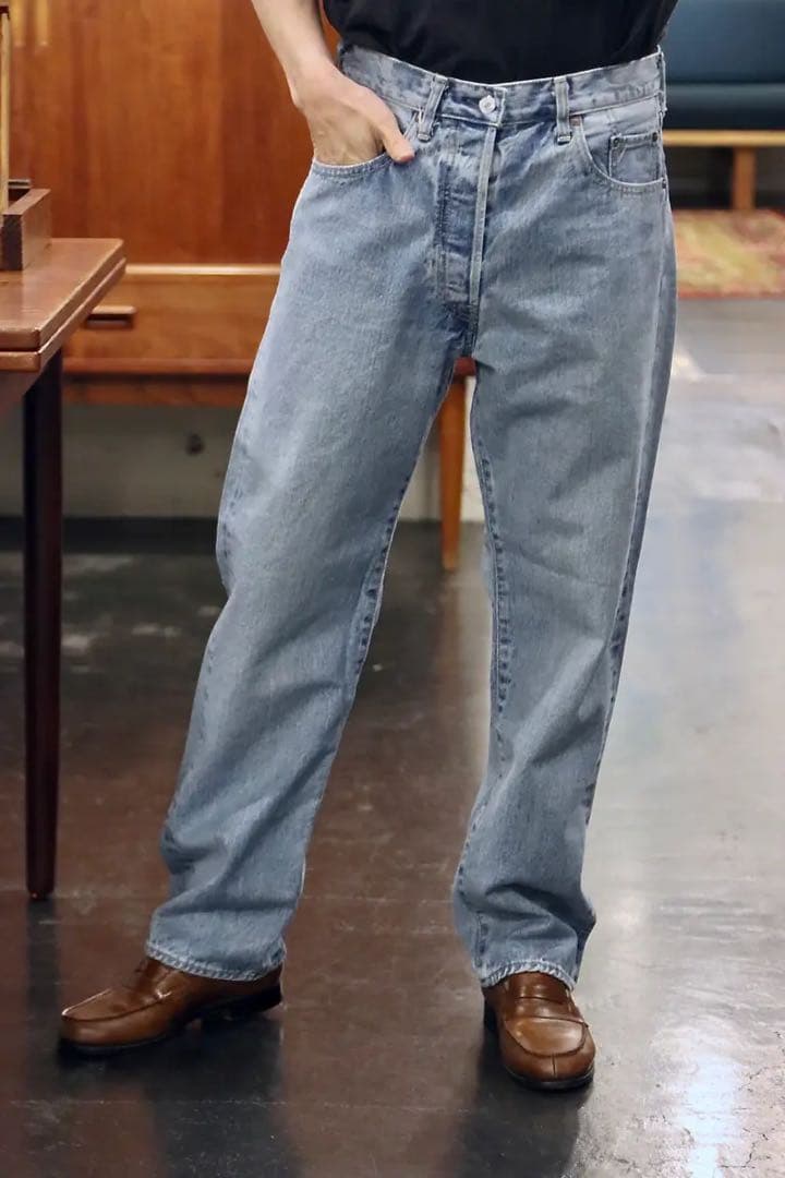 A PRESSE アプレッセ Washed Denim Pants