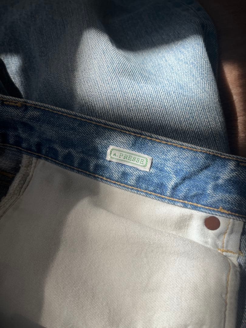 A PRESSE アプレッセ Washed Denim Pants