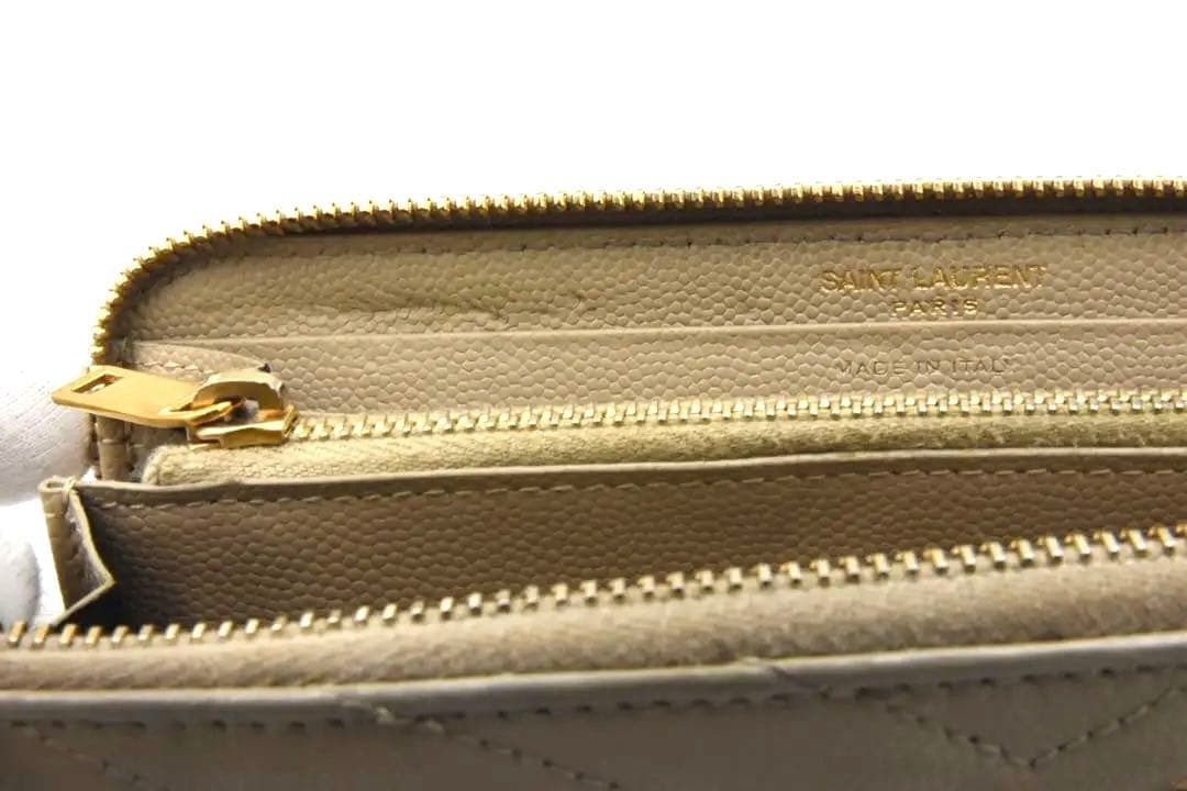 SAINT LAURENT ラウンドファスナー　カサンドラ　ベージュ