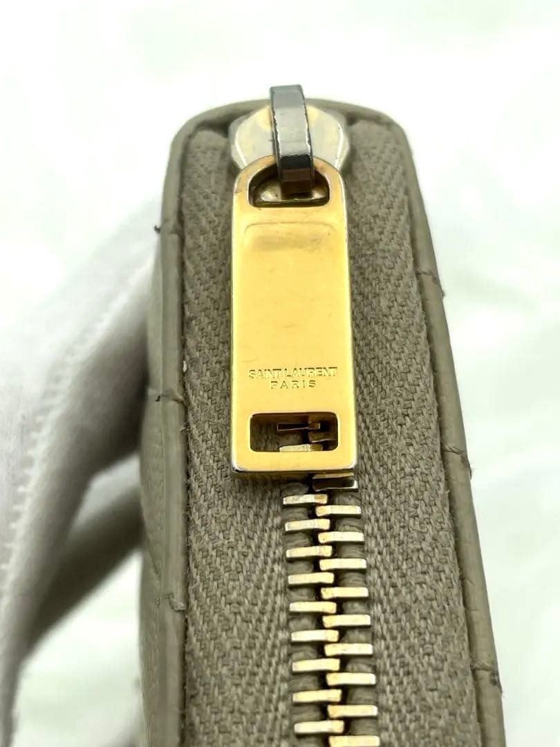 SAINT LAURENT ラウンドファスナー　カサンドラ　ベージュ