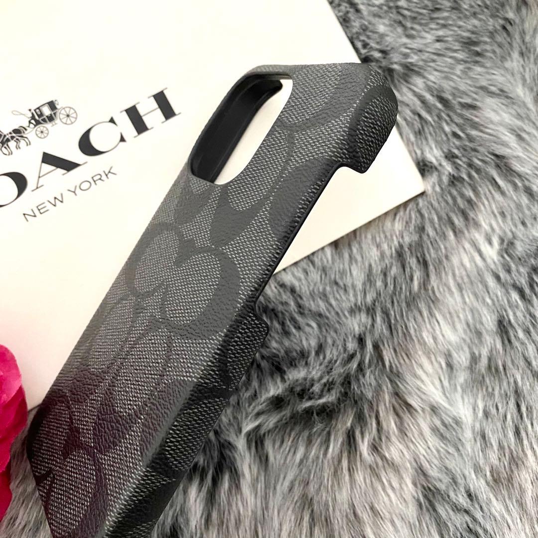 新品☆COACH コーチ　ブラック スマホケース iPhone15 pro