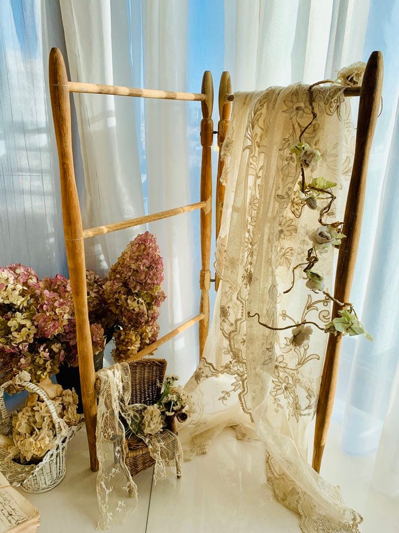 フランスアンティークタオルハンガー※キルトラック※トルション掛け※剥離家具※無垢