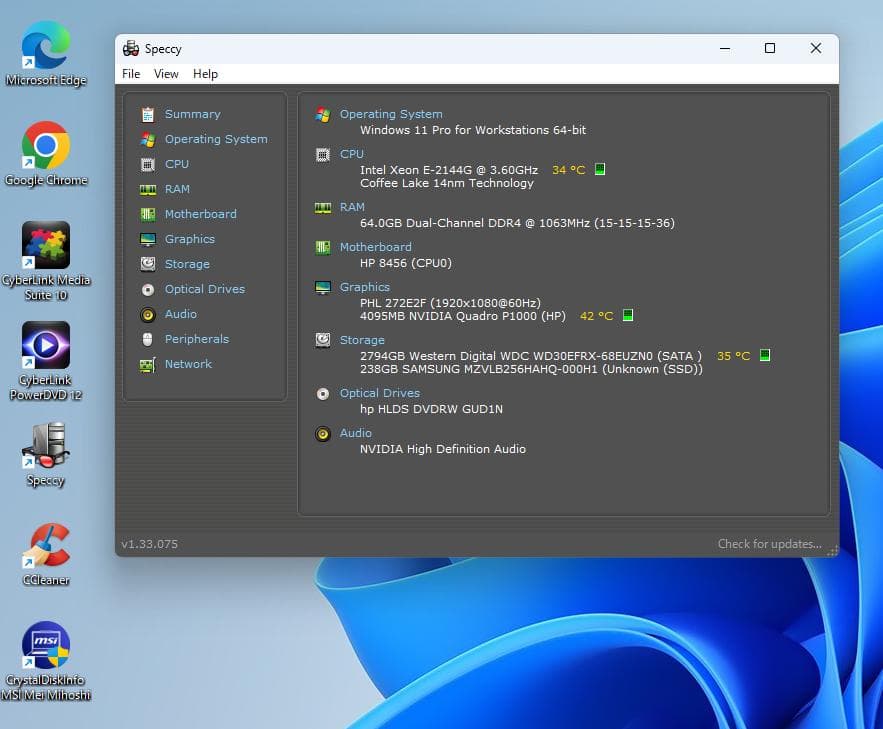 超高スペック　HP Z2 SFF G4　SSD＋HDD 3TB　RAM 64GB