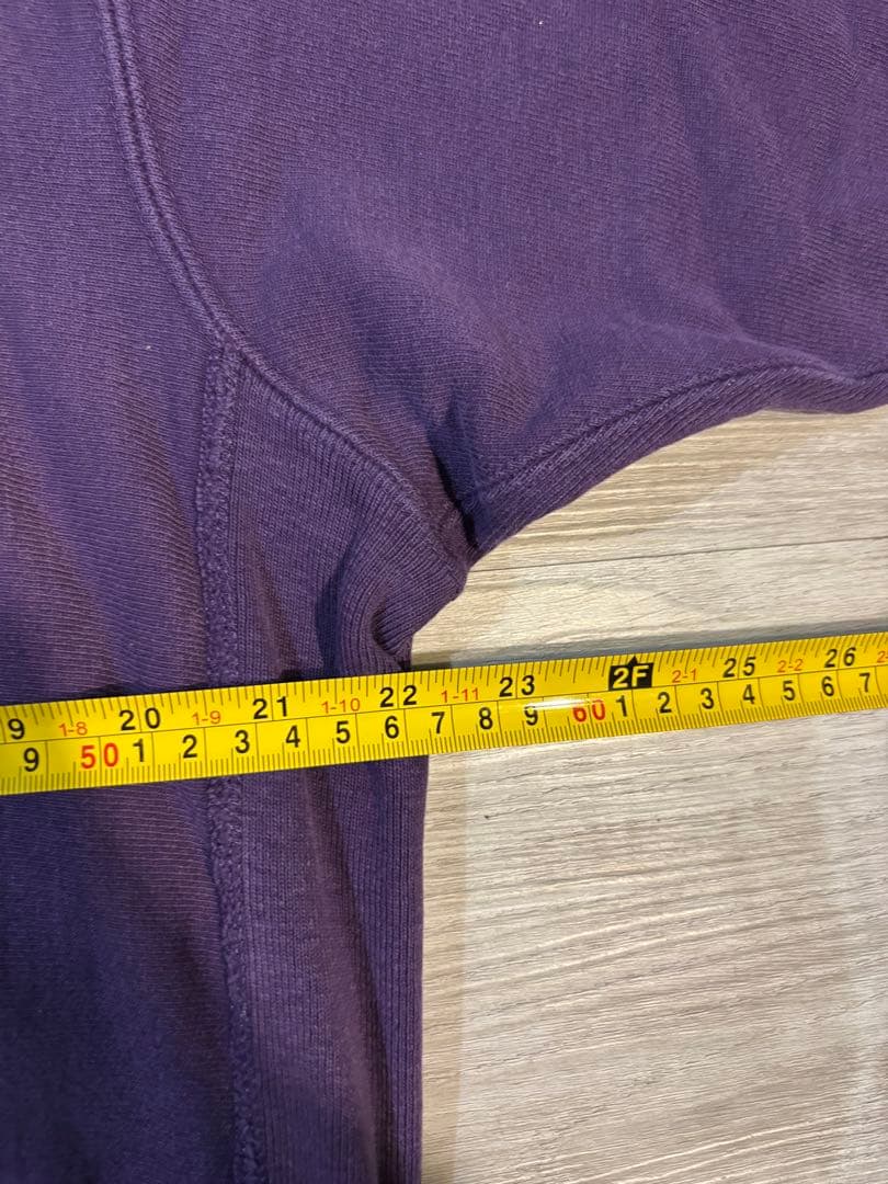 273Champion リバースウィーブ 刺繍ロゴ 紫 USA製