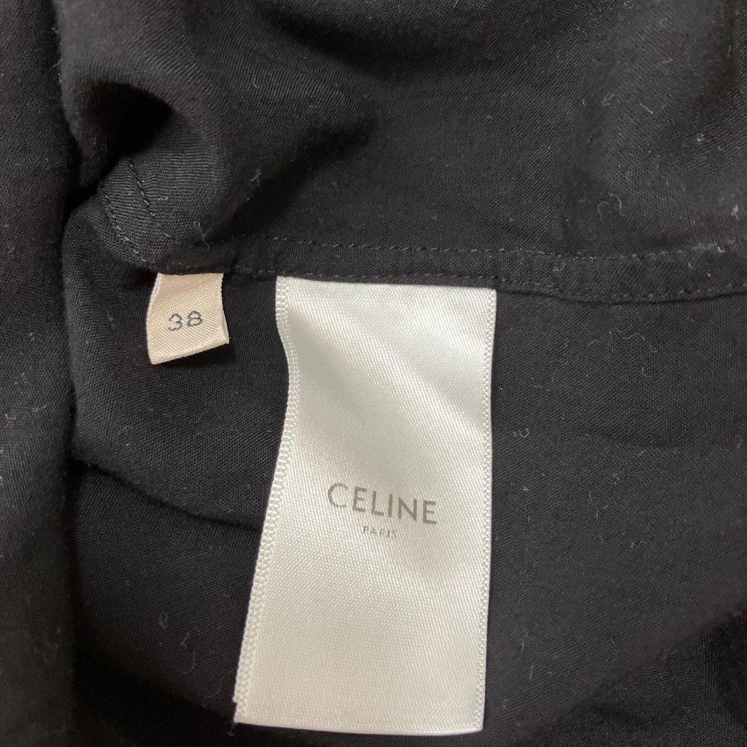 セリーヌ CELINE ブラック　ボーリングシャツ　38