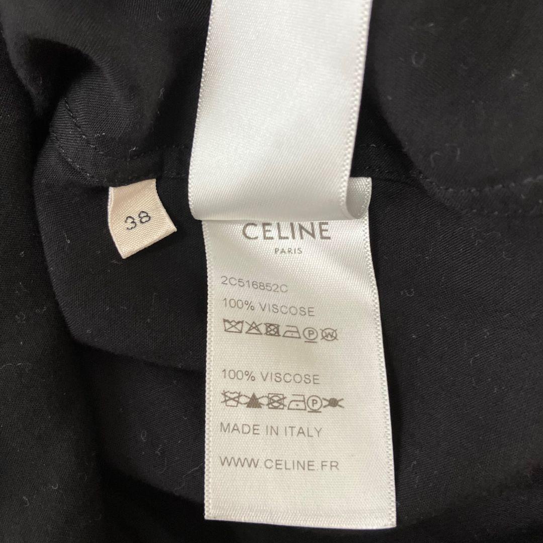 セリーヌ CELINE ブラック　ボーリングシャツ　38