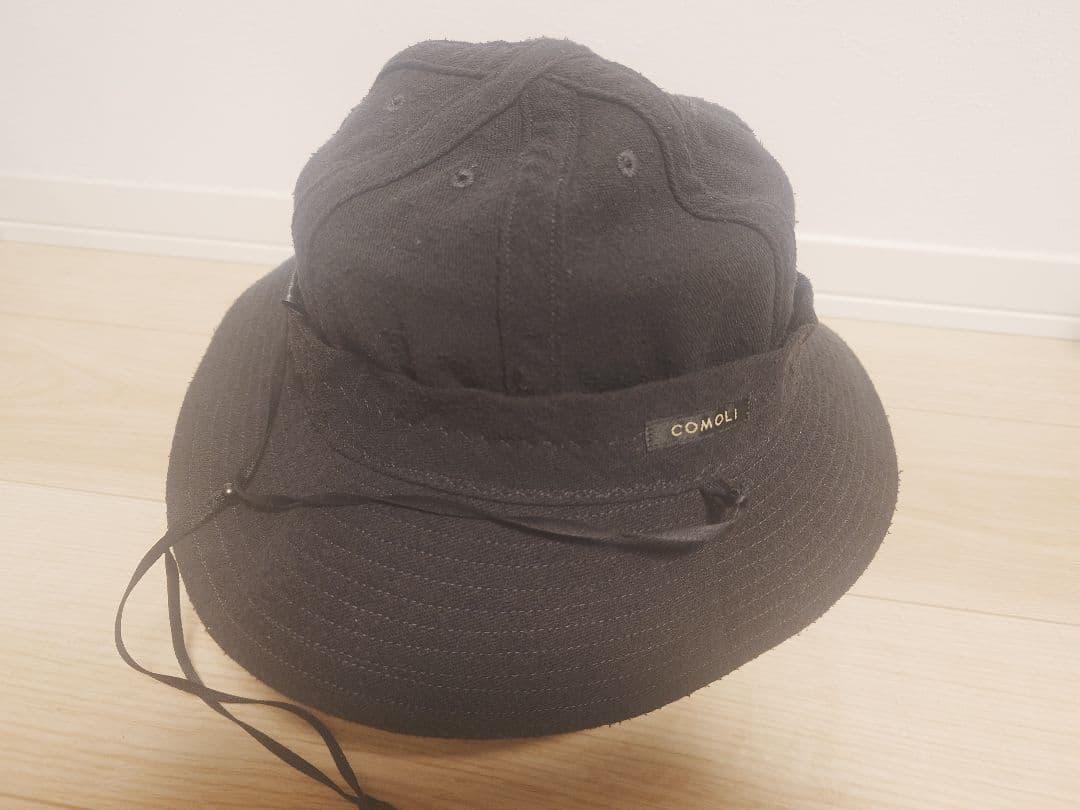 COMOLI 25SS シルクネップハット帽子B01-07002F ブラック新品