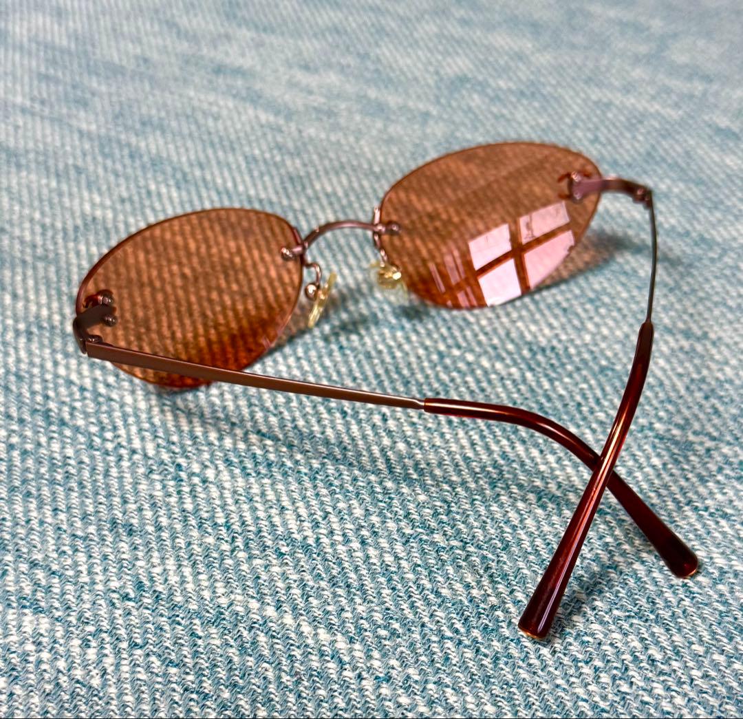 CHANEL サングラス✨ココマーク✨オレンジ　リムレス　ヴィンテージ　4003