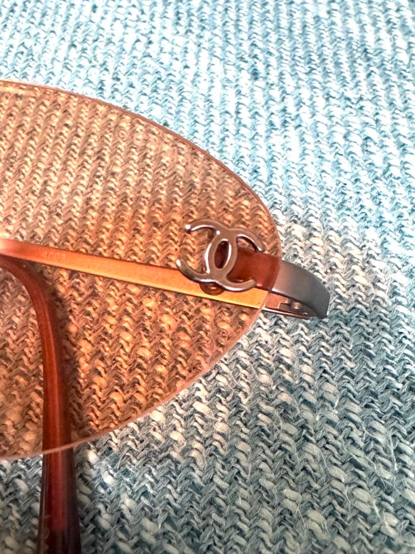 CHANEL サングラス✨ココマーク✨オレンジ　リムレス　ヴィンテージ　4003
