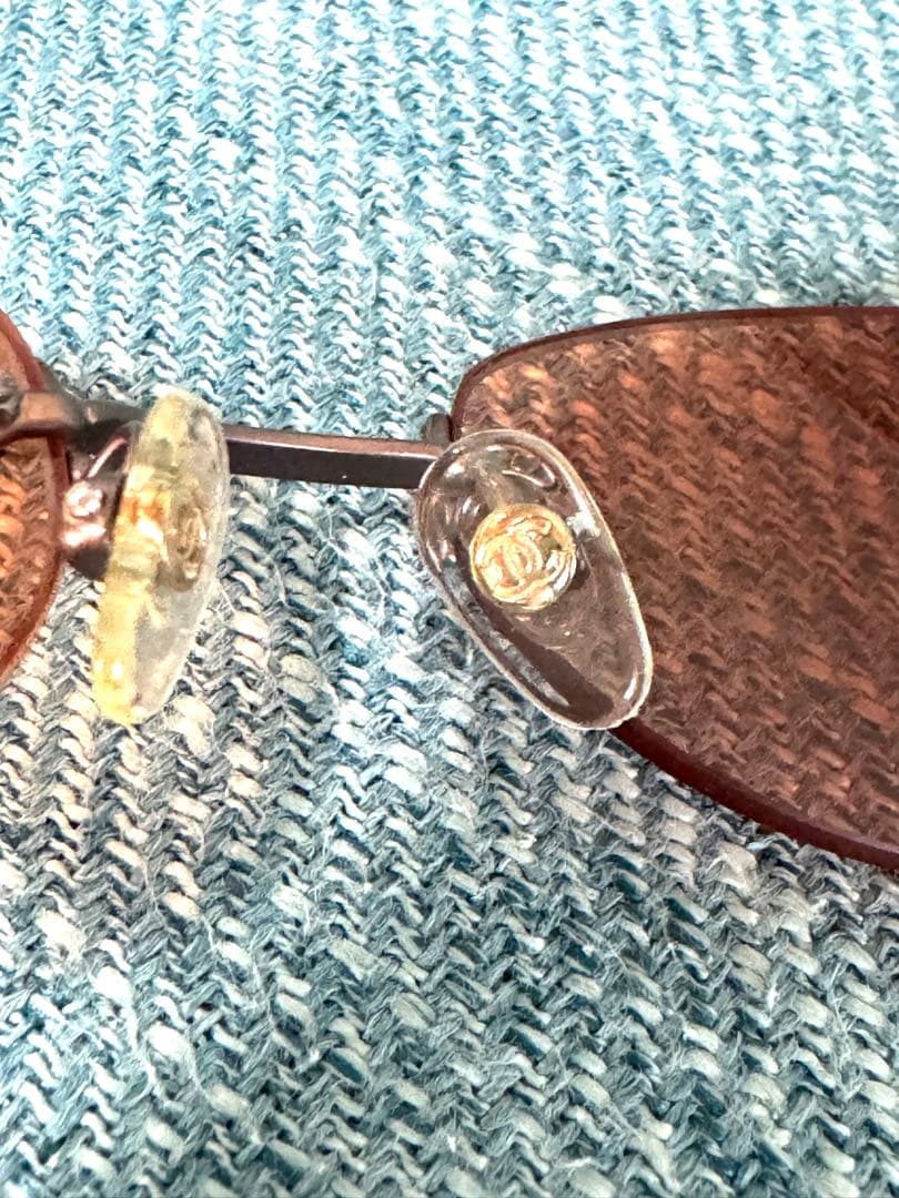 CHANEL サングラス✨ココマーク✨オレンジ　リムレス　ヴィンテージ　4003