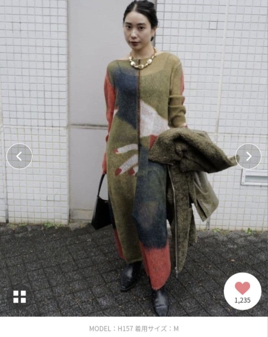 Ameri　LITTLE FUNNY FACE KNIT DRESS