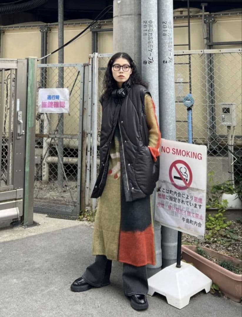 Ameri　LITTLE FUNNY FACE KNIT DRESS