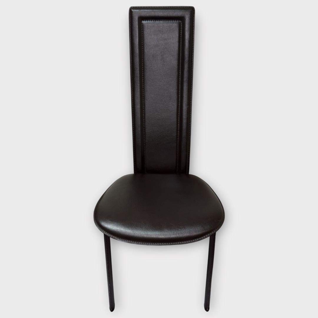 【美品】大塚家具 椅子 8391本革 ハイバックチェア 2脚セット ブラウン