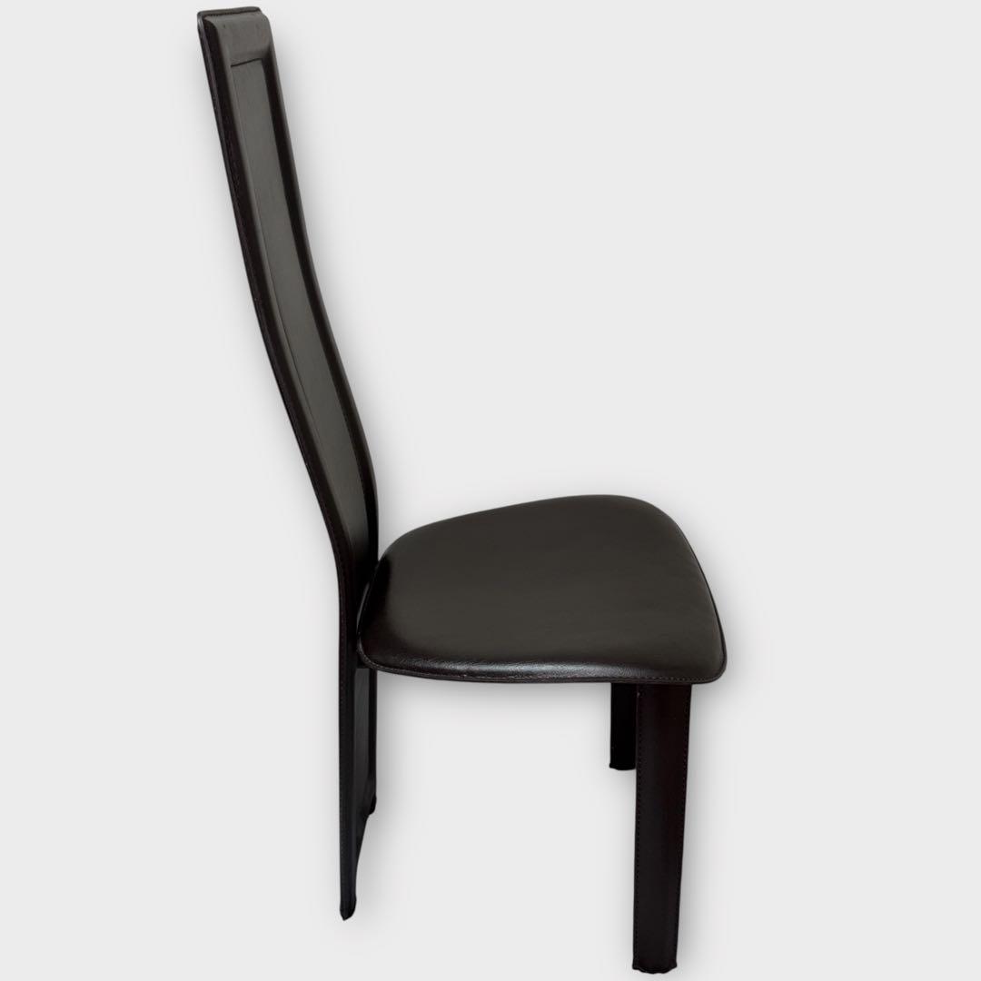 【美品】大塚家具 椅子 8391本革 ハイバックチェア 2脚セット ブラウン