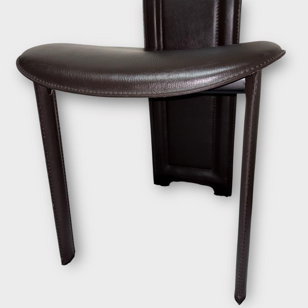 【美品】大塚家具 椅子 8391本革 ハイバックチェア 2脚セット ブラウン