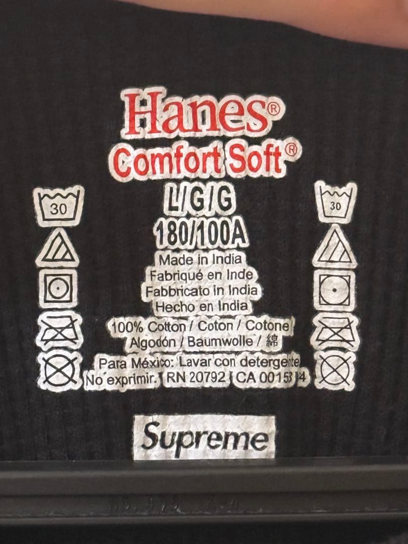 supreme Hanesボーンズサーマル 骨