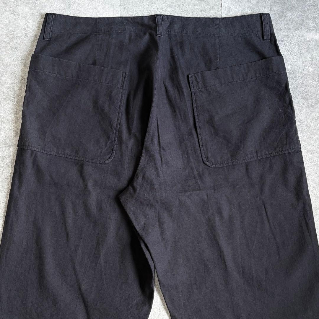 【美品】マーガレットハウエル コットンリネン ワークパンツ ワイドフィット XL