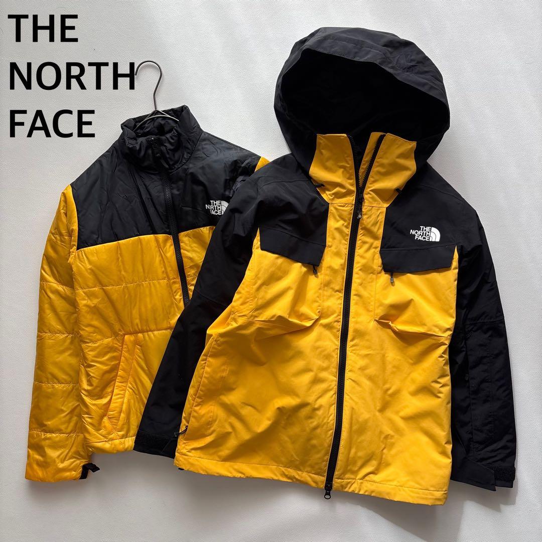 02140-4 ノースフェイス　スノボウェア　ダウンジャケット　イエロー