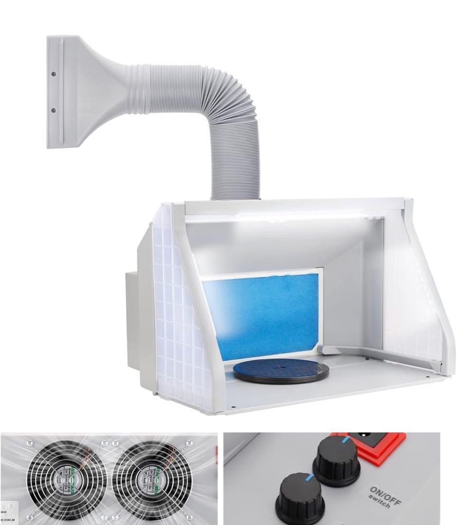 urlife 塗装ブース 2基強力ファン LED照明付き スプレーブース