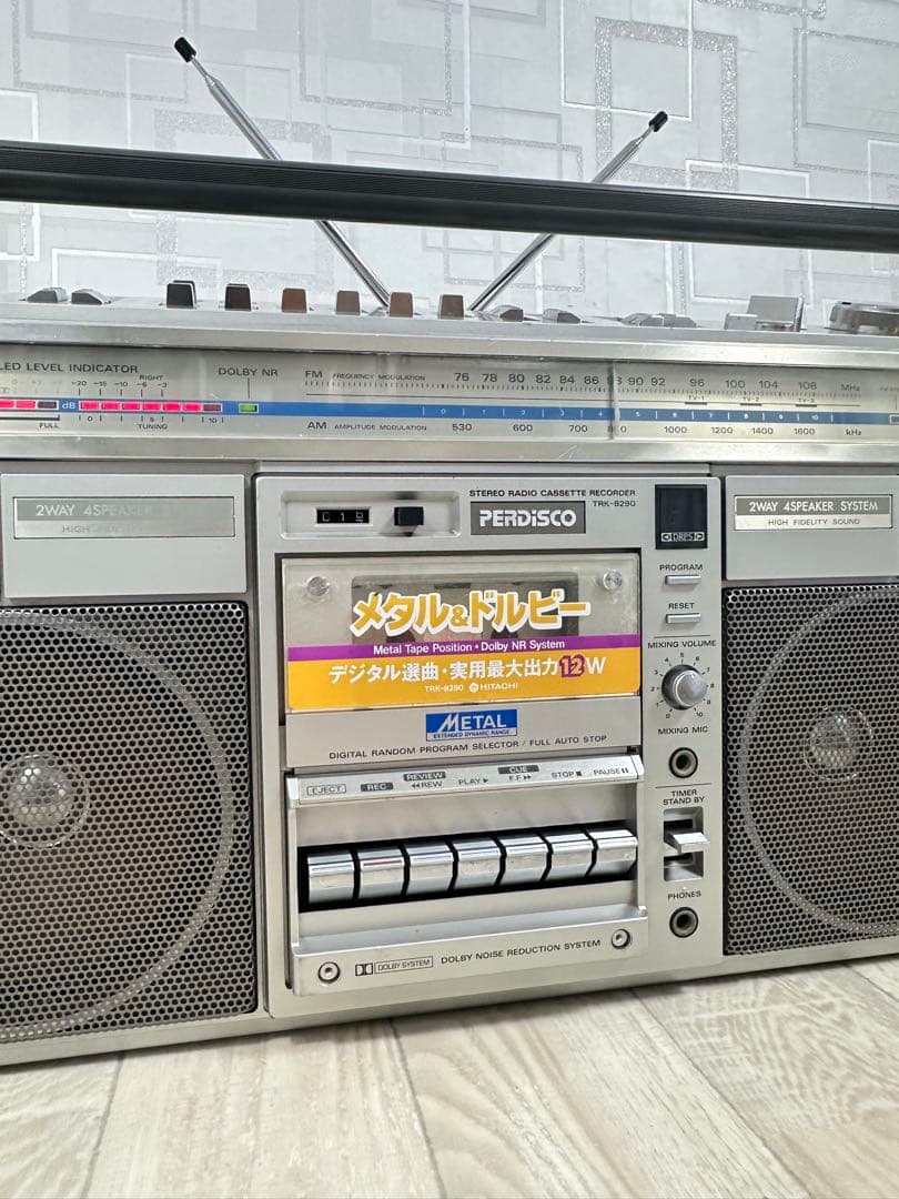 美品動作品| HITACHI 日立ラジカセ TRK-8290 昭和レトロ　ラジオ