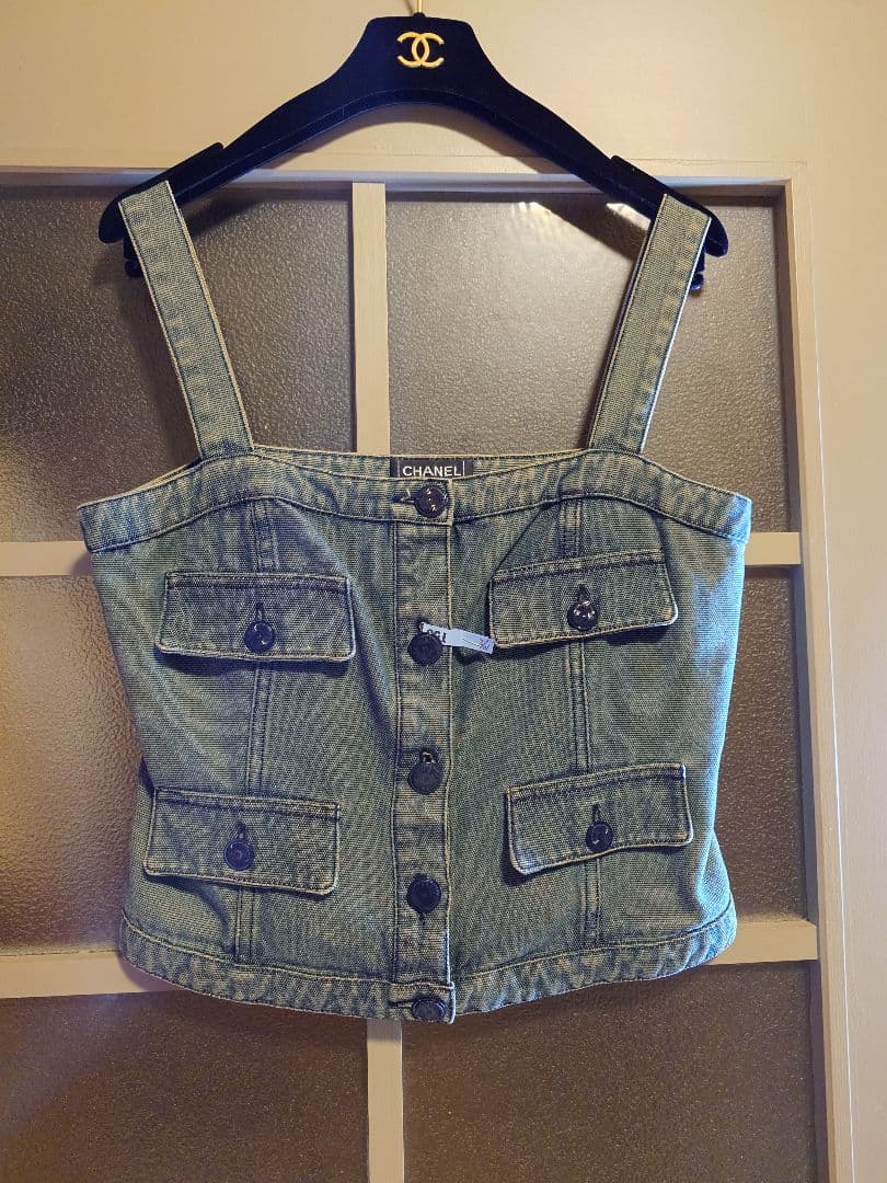 CHANEL ライトブルーデニムビスチェ 40