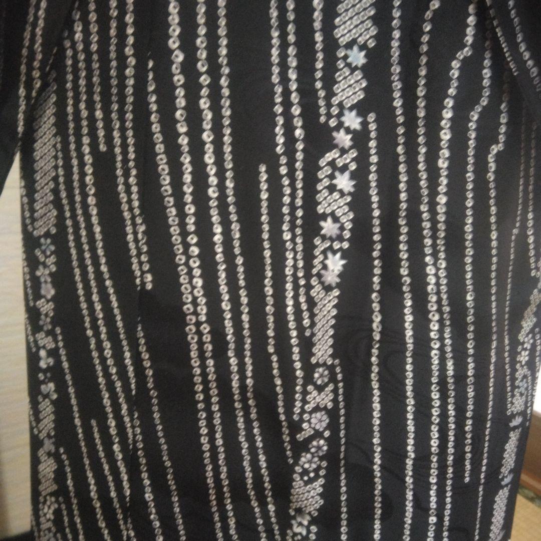 正絹　長襦袢　黒　手縫い仕立て