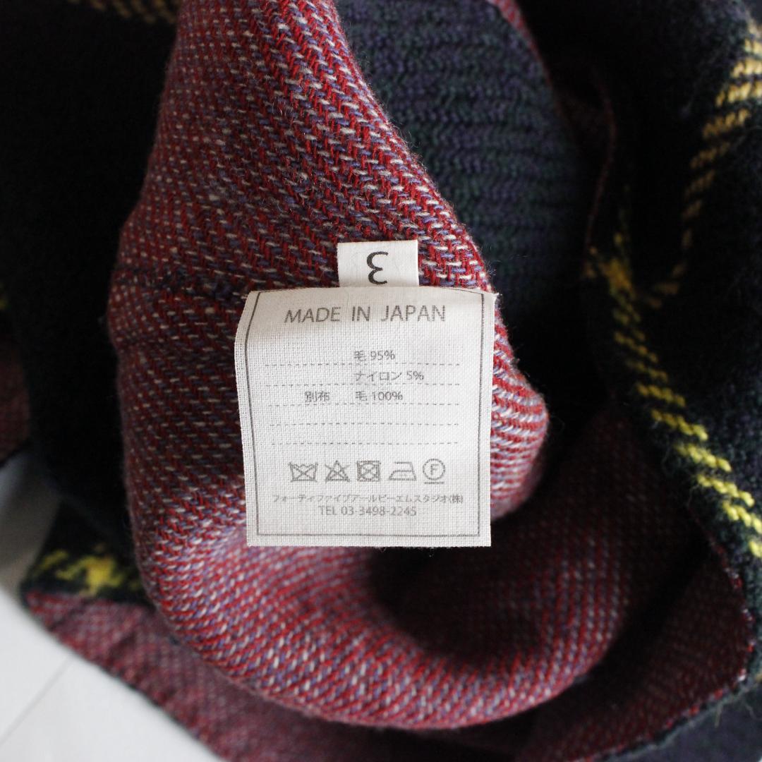 45R ウールツイードのジャンパースカート Lサイズ グリーン ニット