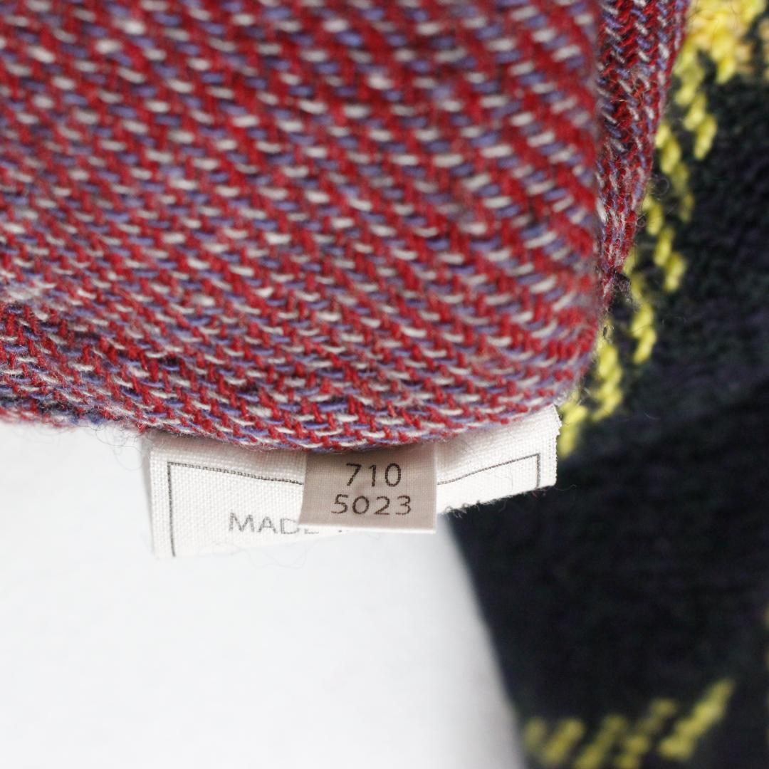 45R ウールツイードのジャンパースカート Lサイズ グリーン ニット