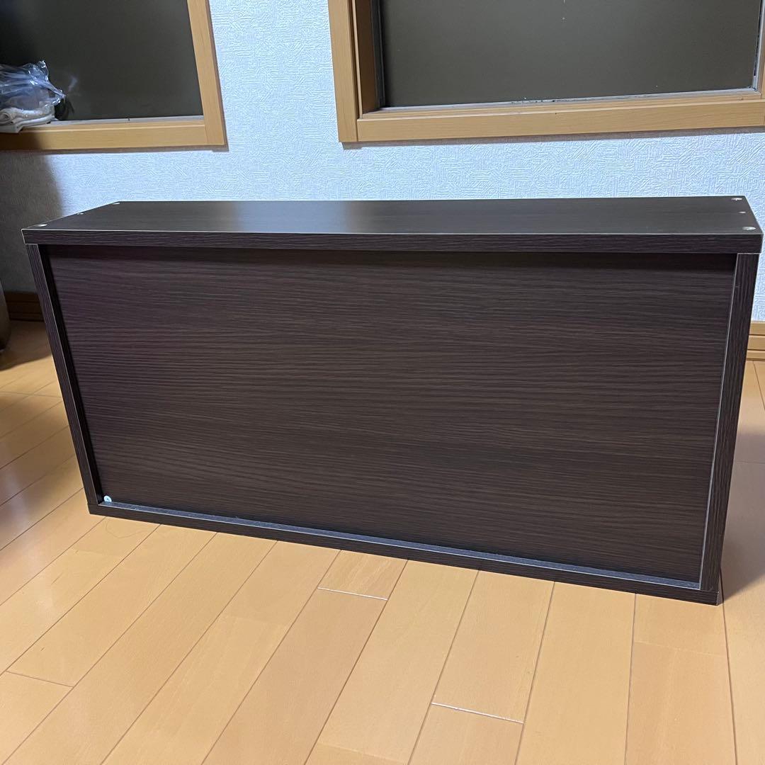 ミニカー用コレクションラック　キャビネット アクリル扉、棚付き　ブラウン