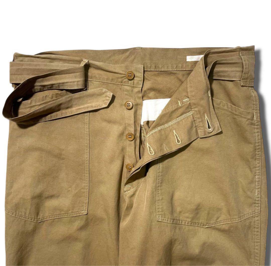 COMOLI ベルテッド パンツ 2 カーキ ストレート トラウザーズ コモリ